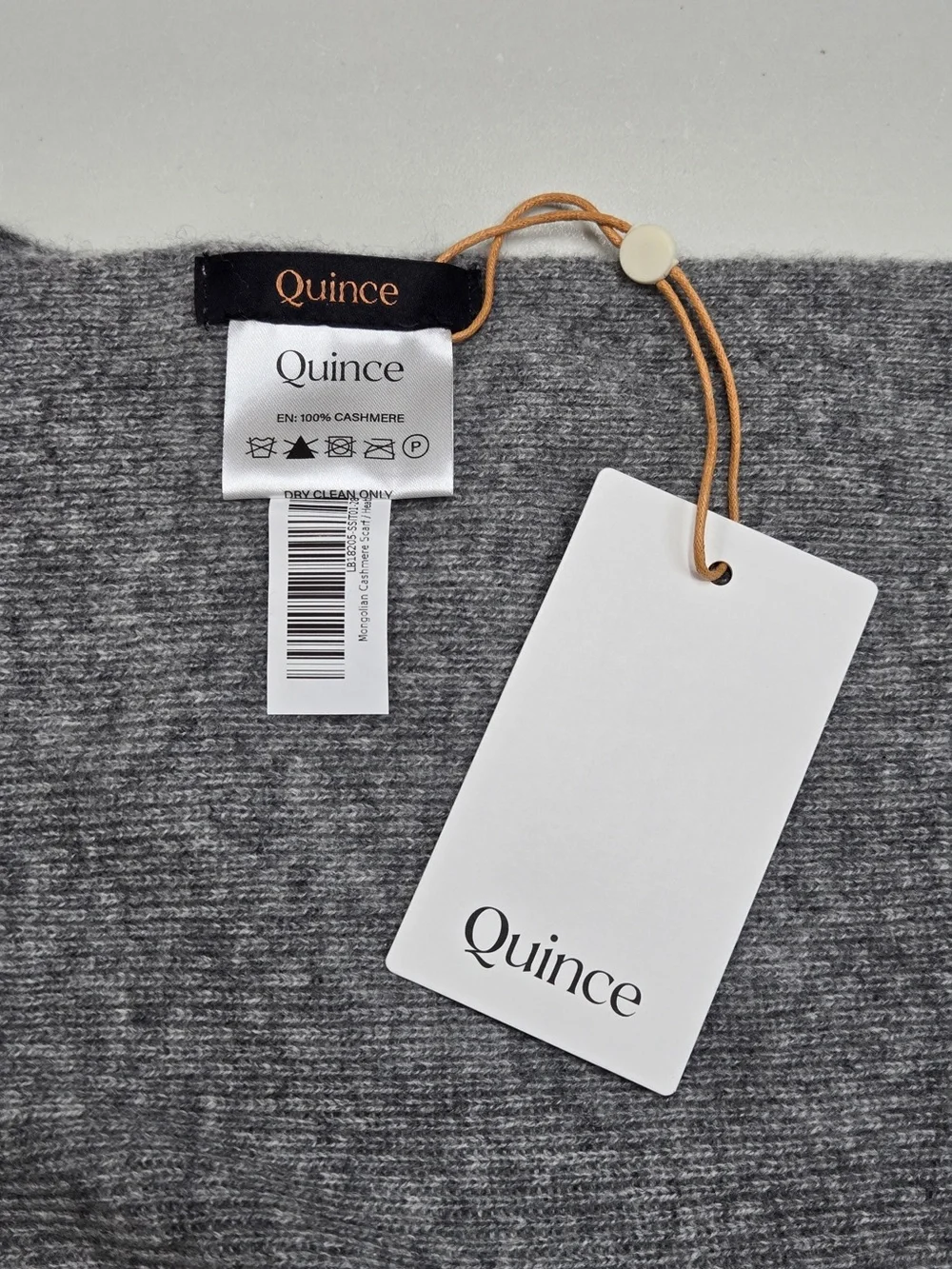 NWT QUINCE Mongolian Cashmere Scarf Heather Grey 8563